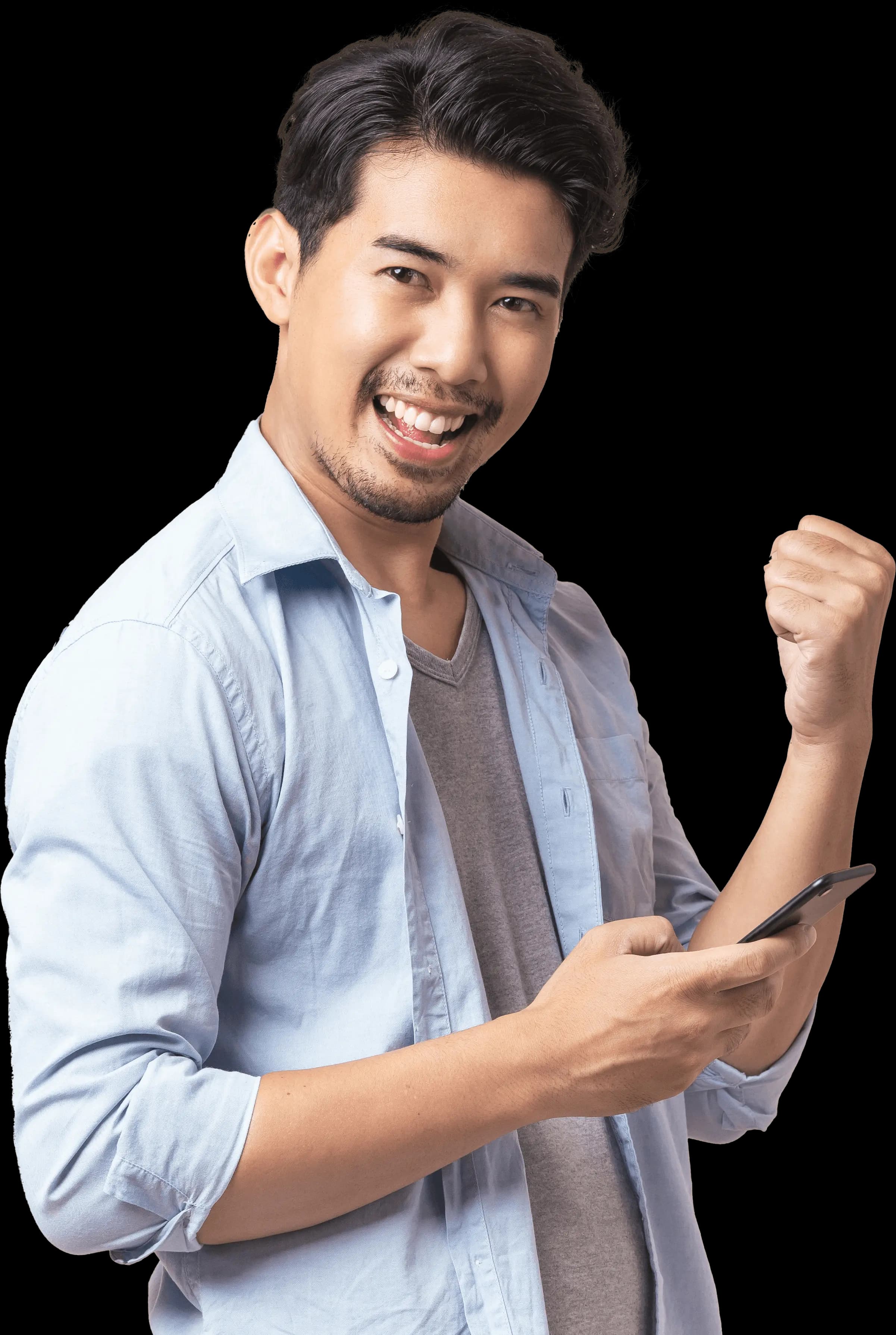 Happy man with Apptech software